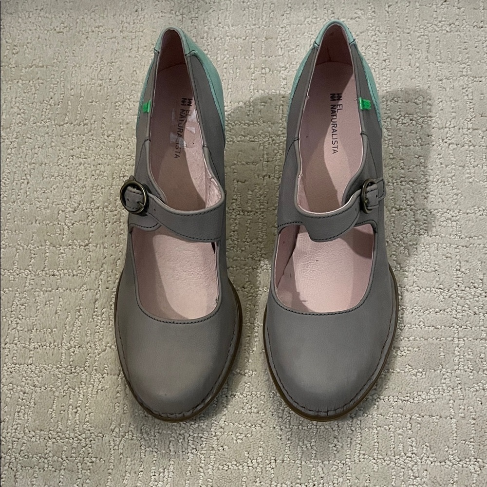 EL NATURALISTA Gray Mary Jane heels women’s size 41